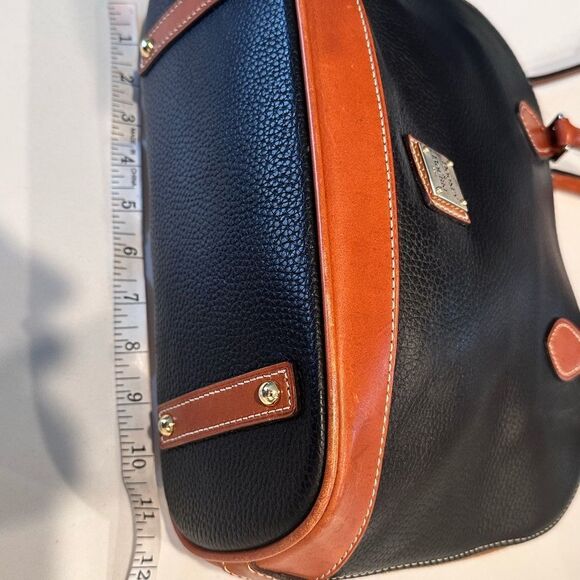 Dooney & Bourke Black and Tan Leather Satchel - Picture 9 of 16